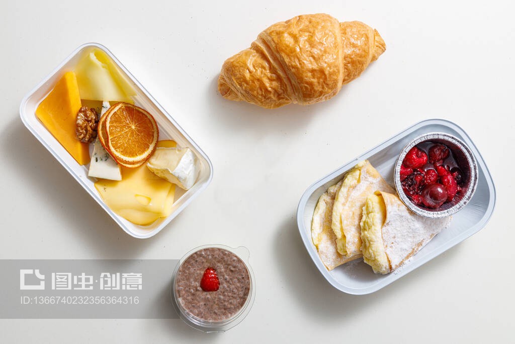 每日膳食饮食计划快递的俯视图