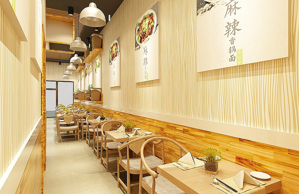 郑州特色面馆装修设计案例_餐饮店设计公司_京创装饰 - 站